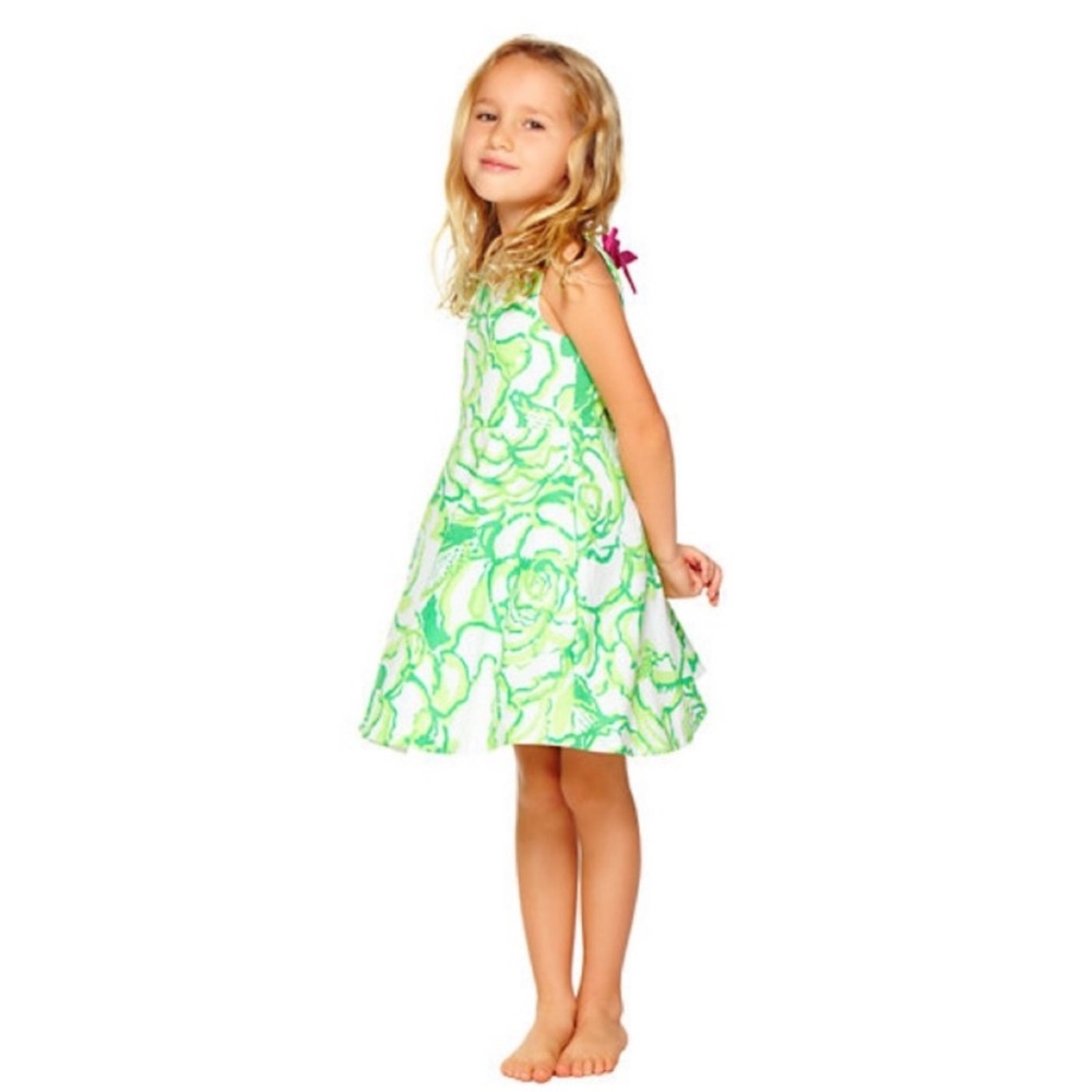 Lilly Pulitzer Kaya Bow Back Fit and Flare Dress Resort White Heart Breakers 10